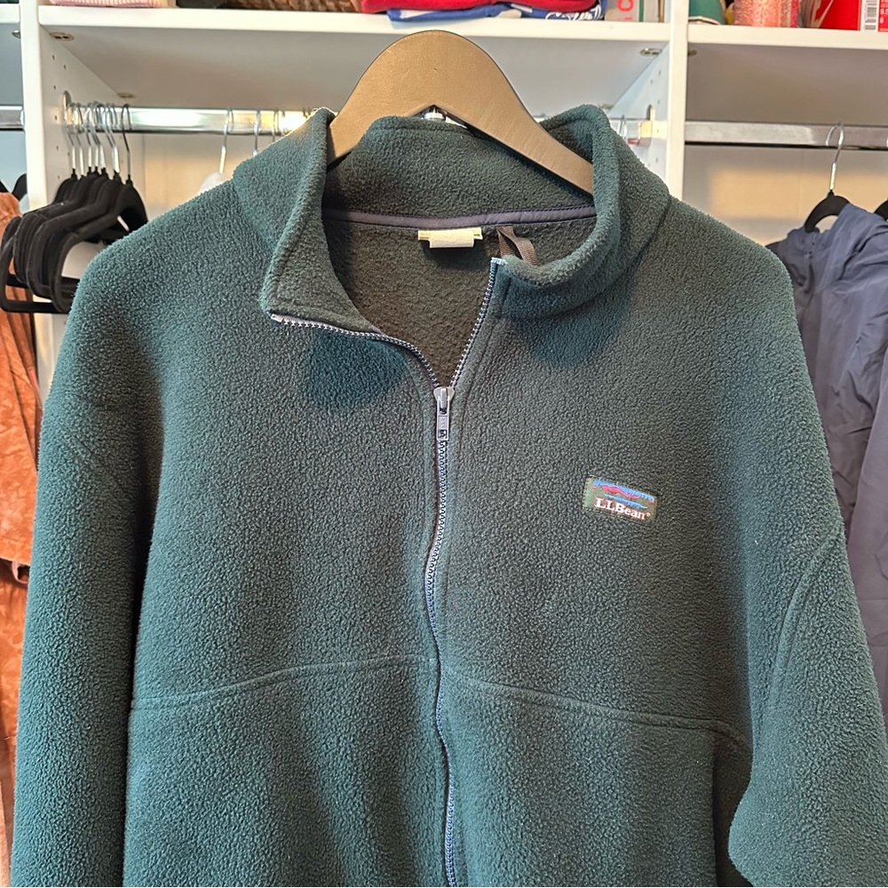 Men’s Vintage LL Bean Full Zip Fleece Jacket Size Large Made in Mexico